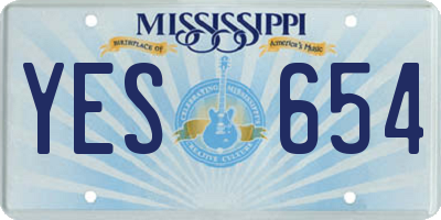 MS license plate YES654