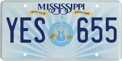 MS license plate YES655