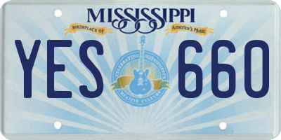 MS license plate YES660