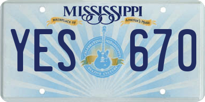 MS license plate YES670