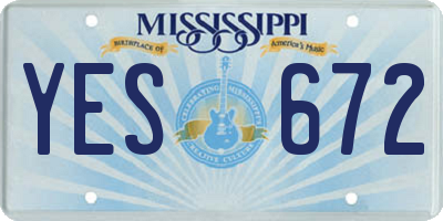 MS license plate YES672