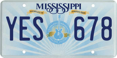 MS license plate YES678