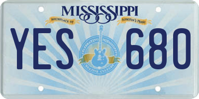 MS license plate YES680