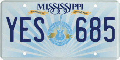 MS license plate YES685