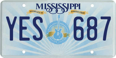 MS license plate YES687