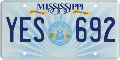 MS license plate YES692