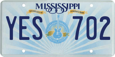 MS license plate YES702