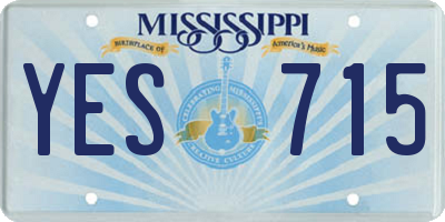 MS license plate YES715