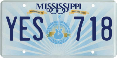 MS license plate YES718