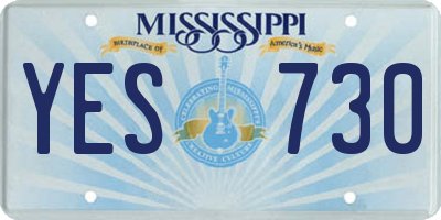 MS license plate YES730