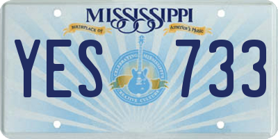 MS license plate YES733