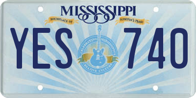 MS license plate YES740