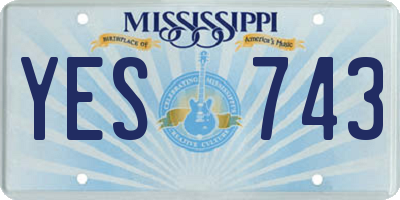 MS license plate YES743