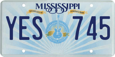 MS license plate YES745