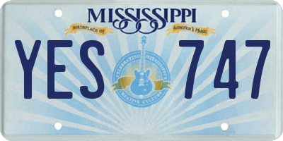 MS license plate YES747