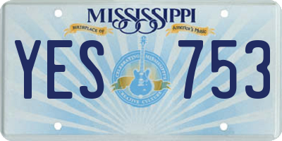 MS license plate YES753