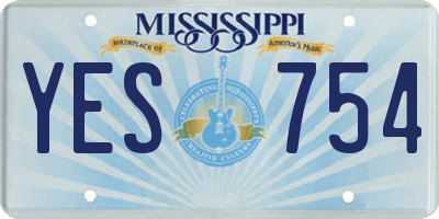 MS license plate YES754