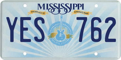 MS license plate YES762