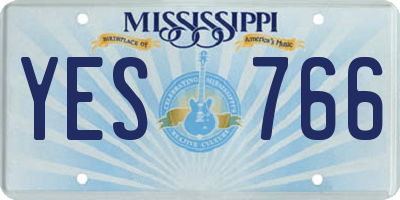 MS license plate YES766