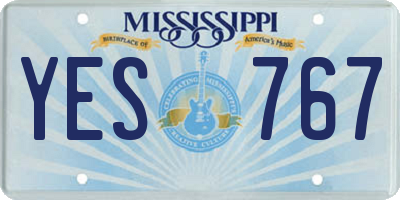 MS license plate YES767