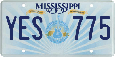 MS license plate YES775