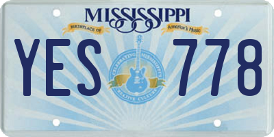 MS license plate YES778