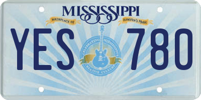 MS license plate YES780
