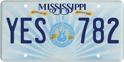 MS license plate YES782