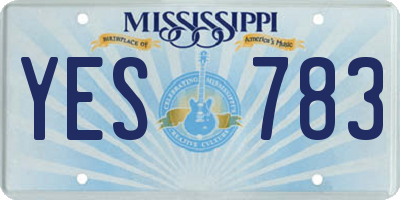 MS license plate YES783