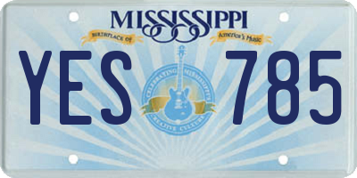 MS license plate YES785