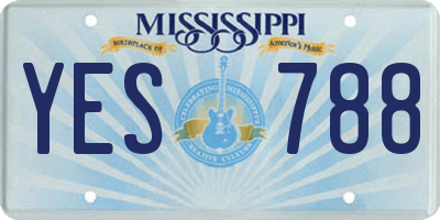 MS license plate YES788