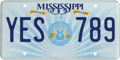 MS license plate YES789