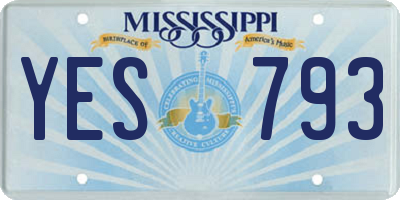 MS license plate YES793