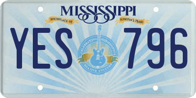 MS license plate YES796