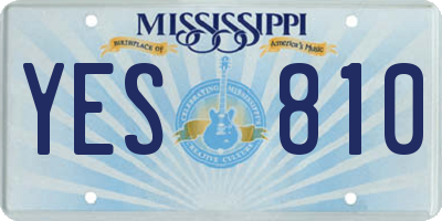 MS license plate YES810