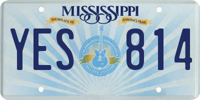 MS license plate YES814