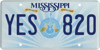 MS license plate YES820