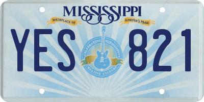 MS license plate YES821