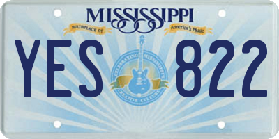 MS license plate YES822