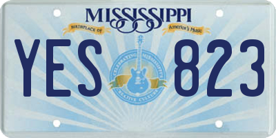 MS license plate YES823