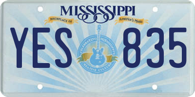 MS license plate YES835