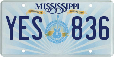 MS license plate YES836