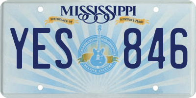 MS license plate YES846