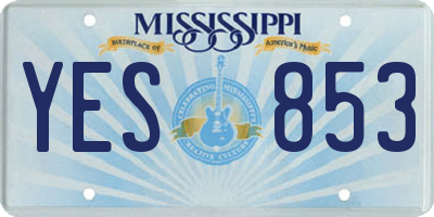 MS license plate YES853