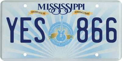 MS license plate YES866