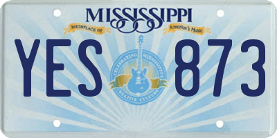 MS license plate YES873