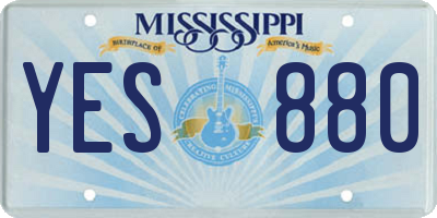 MS license plate YES880