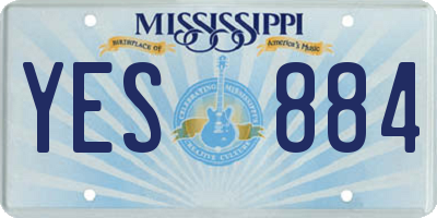 MS license plate YES884