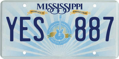 MS license plate YES887