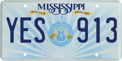 MS license plate YES913